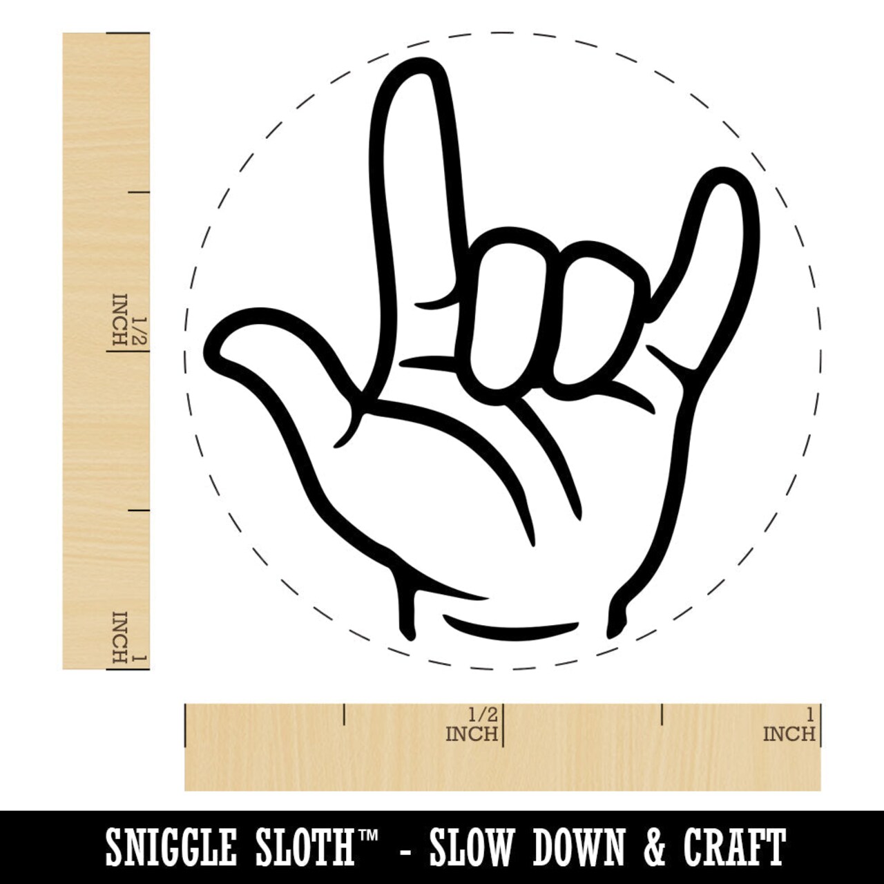 I Love You Hand Sign Language Rubber Stamp for Stamping Crafting Planners
